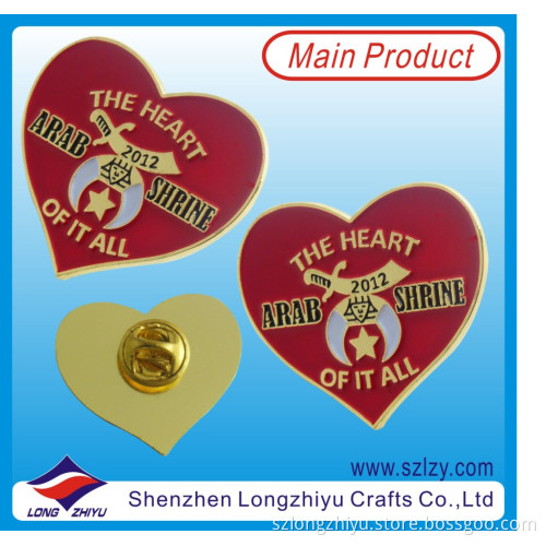Custom Heart Shape Lapel Pin with Hard Enamel (LZY-10000287)